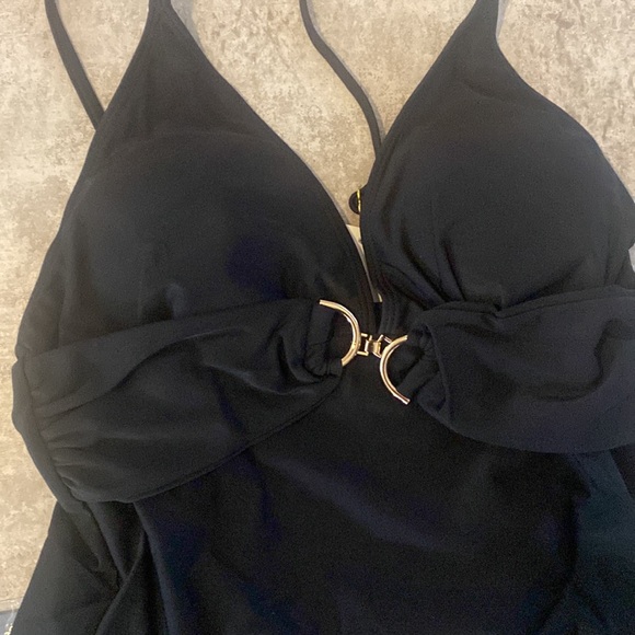 UNIQUEBELLA Women One Piece Swimsuits V Neck Tummy Control Bathing Suit, size L - Picture 5 of 7